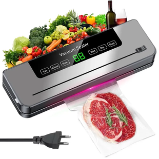 Вакуумный упаковщик для продуктов с LED-дисплеем и резаком, FKJ-5100 / Бытовой вакууматор / Машинка для вакуумной упаковки