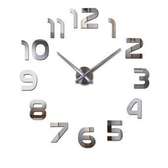 Большие настенные 3-D часы ZH-002 (120 см) , Стальной/Черный