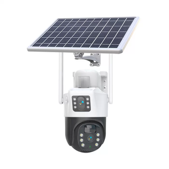 Вулична камера відеоспостереження з двома лінзами 4G, V36-4G SOLAR / Вайфай камера від сонячної панелі