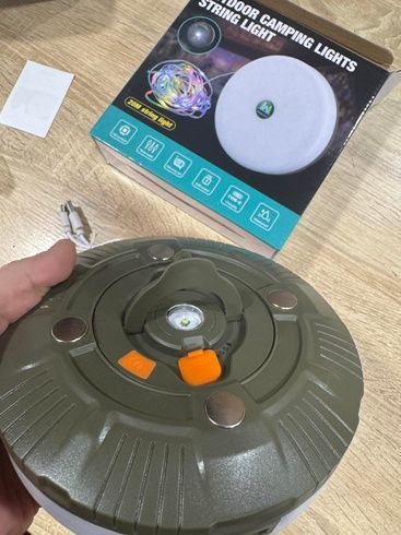 Акумуляторний ліхтар з гірляндою, USB та магнітним кріпленням / Підвісний ліхтар для кемпінгу 20м