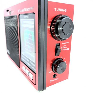 Радиоприёмник портативный аккумуляторный Golon RX-006 UAR FM радио с USB выходом, Красный