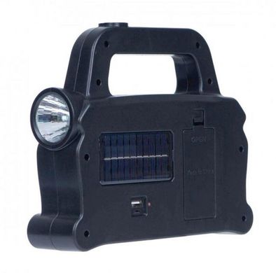 Аккумуляторный LED фонарь прожектор с солнечной панелью USB выход съемные Hurry Bolt HB-6169, Черный