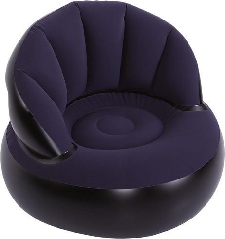 Надувне крісло AIR SOFA / Надувне велюрове крісло 80&times;80&times;67см Темно-синій