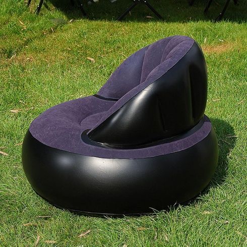 Надувне крісло AIR SOFA / Надувне велюрове крісло 80&times;80&times;67см Темно-синій
