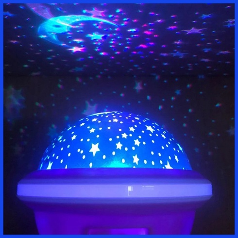 Проектор звездного неба НЛО фантазия в форме летающей тарелки USB Синий