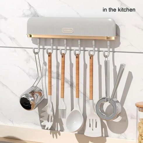Клейкая вешалка с крючками,держатель для посуды с 6 крючками Plastic hook