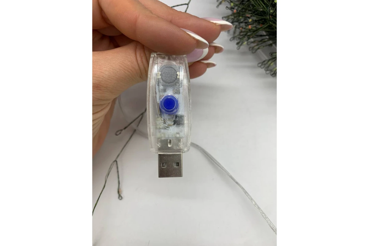 Гірлянда Роса на котушці феєрверк - мішура від USB, 50м, 1500LED + пульт Мультик