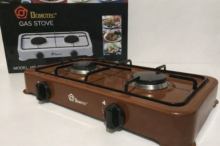 Настільна газова плита Domotec MS-6602/4063 на 2 конфорки , Білий