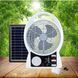 Вентилятор портативный Solar с USB, Bluetooth, MP3, FM-радио / Аккумуляторный вентилятор с LED подсветкой, 2 скорости, 6Вт 5500 мАч