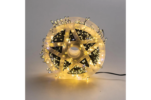 Гирлянда Роса на катушке фейерверк - мишура от USB, 50м, 1500LED + пульт теплый