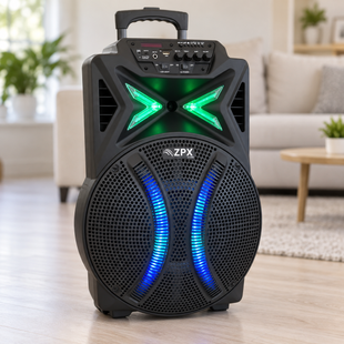 Портативная аккумуляторная колонка ZPX Audio 7783 Bluetooth, USB, SD, FM с LED-подсветкой и микрофоном