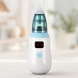Аспиратор детский аккумуляторный 2-в-1 BABY NOSE с LED-дисплеем и регулятором мощности (WO-19)