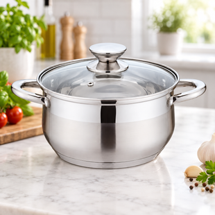 Кастрюля Benson из нержавеющей стали + крышка 2,9л BN-596 &Oslash;18 см