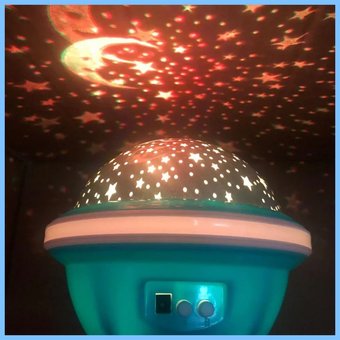 Проектор звездного неба НЛО фантазия в форме летающей тарелки USB Голубой