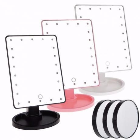 Зеркало с LED подсветкой для макияжа Magic MakeUp Mirror розовое