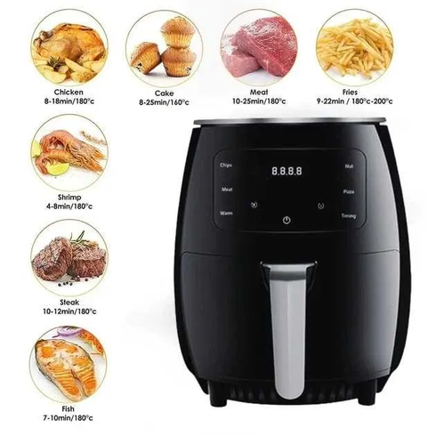 С дефектом Фритюрница электрическая безмасляная. Аэро-фритюрница на 6 л Zepline ZP-085 3000W LED дисплей