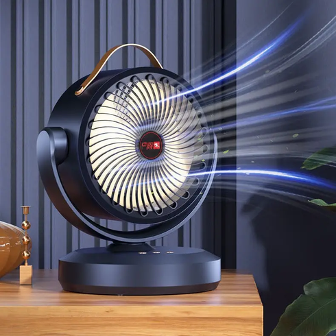 Аккумуляторный мини вентилятор VU-05/FS-25 с поворотом / Вентилятор Mini fan с LED-подсветкой и USB