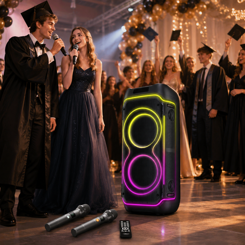 Портативная акустика ZXX-5540 100Вт / Портативная колонка аккумуляторная USB/TWS/TF/FM/BT / Переносная колонка с 2 микрофонами и пультом ДУ