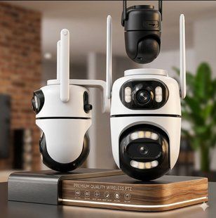 Уличная поворотная камера видеонаблюдения WiFi Dual lens Q2 на 2 объектива, 8Mp Type-C