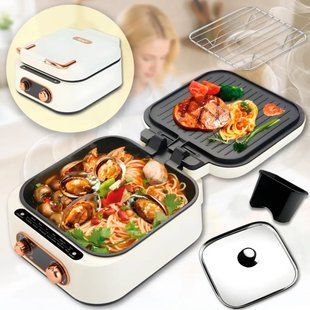 Многофункциональный гриль RAF R.5409 3в1 / Сковорода- Гриль Hot Pot Grill 2.5L / Сковорода-гриль раскладная  1800 Вт