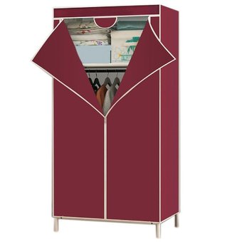 Шафа тканинна 8863 60/45/150 (Сірий, кавовий, бордо) | Складна переносна шафа | Органайзер для одягу