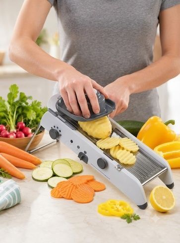 Регулируемая терка-шинковка для овощей / Овощерезка Smart Multifunctional Mandoline Slicer / Механический измельчитель универсальный кухонный
