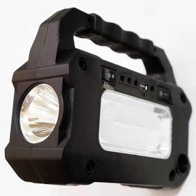 Портативная cолнечная автономная система Solar Light DT-9018 панель походны фонарь радио повербанк, Черно-зелёный