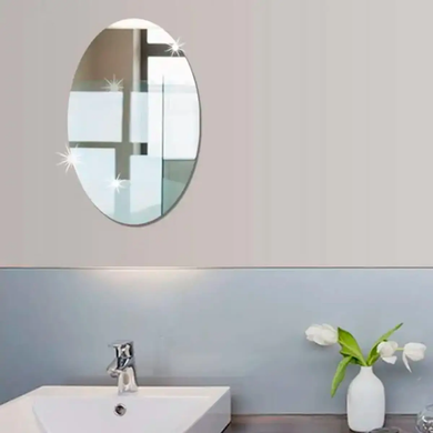 Зеркало Акриловое Декоративное Овальное (Самоклеющееся) 27см×42см×1мм, Прозрачный