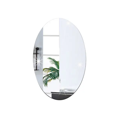 Дзеркало Акрилове Декоративне Овальне (Самоклійне) 27см×42см×1мм, Прозрачный