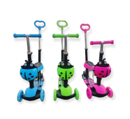 Детский самокат Best Scooter 5в1 Божья коровка оранжевый