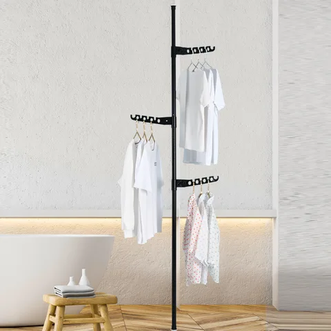 Вешалка от пола до потолка Hanger floor to ceiling для одежды, сушилка отдельностоящая телескопическая