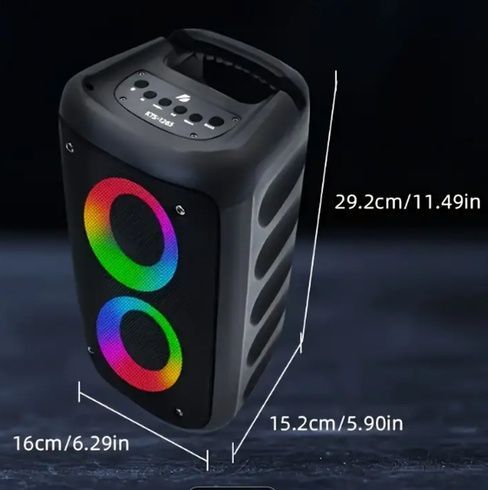Портативная Bluetooth колонка KTS-1265 с LED-подсветкой, Bluetooth, FM-радио SO-67
