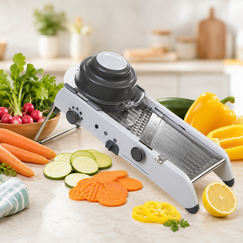 Регулируемая терка-шинковка для овощей / Овощерезка Smart Multifunctional Mandoline Slicer / Механический измельчитель универсальный кухонный