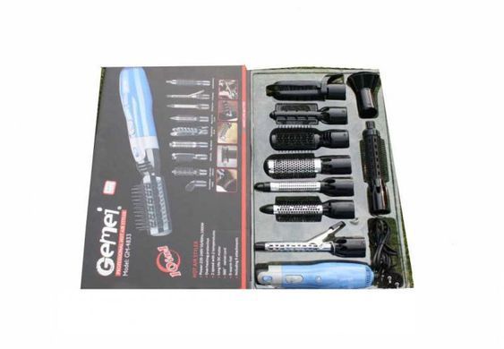 Фен-стайлер для волос 10 в 1 Gemei GM-4833, фен щетка, многофункциональный стайлер