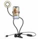 Набір блогера Professional Live Stream Кільцева світлодіодна LED лампа – кільце з гнучким тримачем телефону ∙ Тепле/холодне світло ∙ USB підключення, Черный