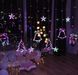 Светодиодная новогодняя гирлянда штора Елка Олень Колокольчик с пультом 12 предметов Белый
