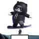 Фигурка-слайдер в автомобиле L'Andre Sliding Cartoon Bear Медведь скейтер Cool Black