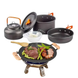 Набор посуды для кемпинга 22 предметов с горелкой / Набор посуды для туризма с газовой плитой