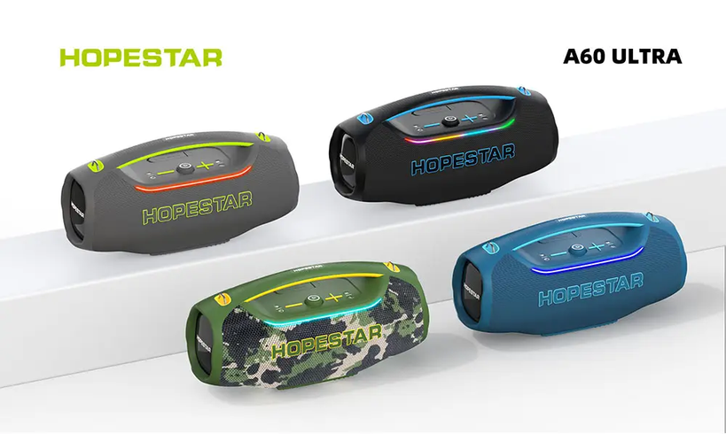 Колонка Bluetooth Hopestar A60 Ultra 450 Вт с микрофоном RGB, IPX6, 30000 мАч
