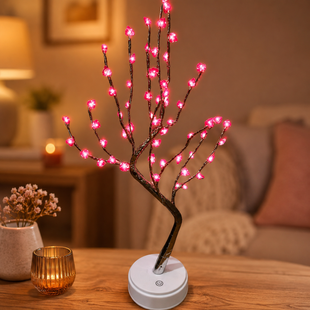 Светильник дерево Сердце / Настольная LED лампа от USB и батареек
