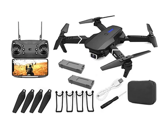 Квадрокоптер (мини-дрон) S89 Pro Black (камера HD 4К 1080P, WiFi, FPV, 2 аккумулятора по 1800 mAh) c кейсом, чёрный S89 Pro with camera 4K — быстрый маневренный квадрокоптер для съемки в хорошем качестве, Черный