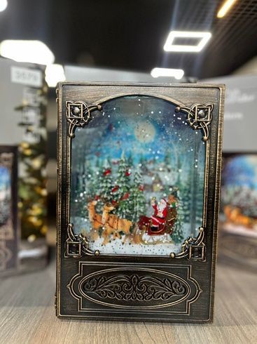 Музыкальная новогодняя книга ночник-светильник XMAS WDL 24023B Рождественская ночь