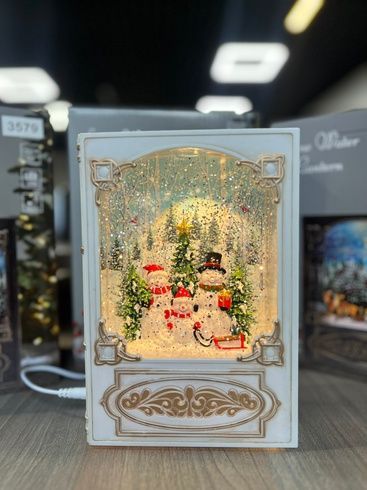 Музыкальная новогодняя книга ночник-светильник XMAS WDL 24023B Рождественская ночь