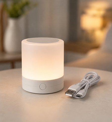Настільна LED лампа нічник Mini touch lamp / Портативний світильник-нічник від USB / Нічник акумуляторний RGB