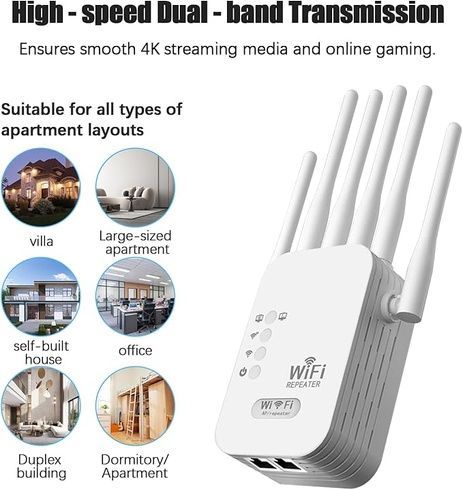 Потужний Wi-Fi ретранслятор 2.4G з 6 антенами / маршрутизатор / підсилювач вай фай сигналу