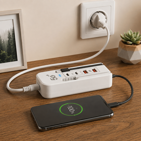 Швидкий зарядний пристрій 66 Вт, 2 USB-порти та 2 PD-порти, Type-C / Компактна, багатофункціональна, потужна зарядна станція