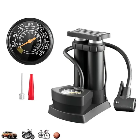 Портативный ножной насос с манометром Air pump AND 521-2414 Двухцилиндровый насос