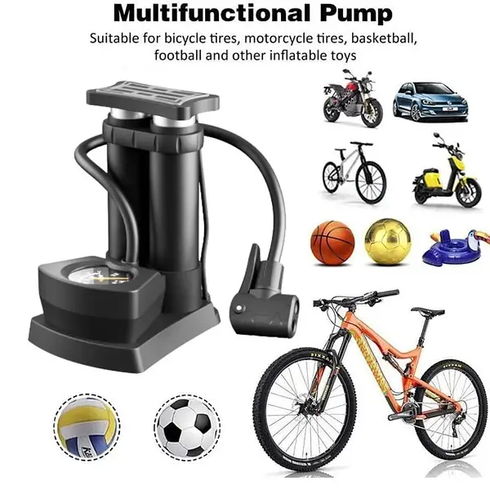 Портативный ножной насос с манометром Air pump AND 521-2414 Двухцилиндровый насос