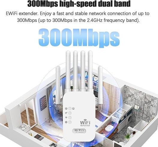 Потужний Wi-Fi ретранслятор 2.4G з 6 антенами / маршрутизатор / підсилювач вай фай сигналу