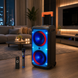 Портативна акустика ZXX-1095 80Вт / Колонка 2&times;8дюйма Bluetooth/USB/TF/AUX, FM, LED / Переносна музична колонка з мікрофоном для караоке